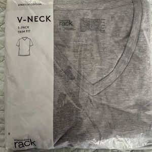 Nordstrom Mens 3 pack V Neck under shirts/ T-shirts gray, size Large